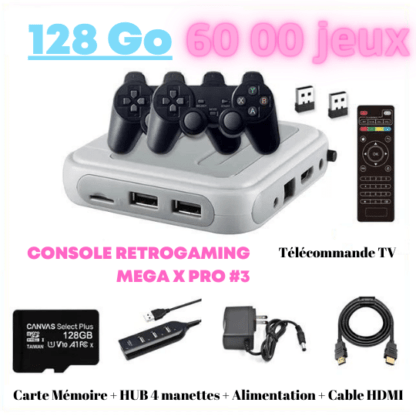 console mega x pro 128 go sans fil